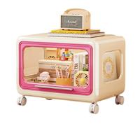 JS Ellie Estante de Almacenamiento móvil con estantes y Ruedas, estantería Plegable para niños, Organizador de Sala de Estar, Puede Contener artículos de Primera Necesidad, Libros, Juguetes Pink A
