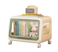 JS Ellie Estante de Almacenamiento móvil con estantes y Ruedas, estantería Plegable para niños, Organizador de Sala de Estar, Puede Contener artículos de Primera Necesidad, Libros, Juguetes Green B
