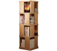 JS Ellie Estantería giratoria de Madera Maciza, estantería Cuadrada de pie, Puede Contener 300 Libros, Adecuada para Salas de Estar, Estudios, dormitorios y Espacios pequeños Wood 40 * 40 * 130cm