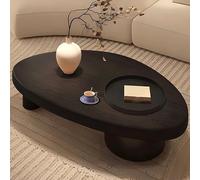 JS Ellie Mesa de Centro de Estilo Mid-Century, con una Forma Singular e Irregular, Fabricada 100% en Madera Maciza, Apta para Salones, Balcones y Salas de Estar. Black 100cm