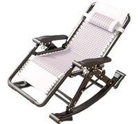 JS Ellie Silla Mecedora Plegable, Cubierta con refrescantes partículas de Hielo; se Puede Usar para Sentarse, reclinarse o mecerse, Ideal para la Sala de Estar, el jardín y Exteriores Gray