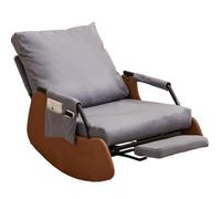 JS Ellie Sillón mecedor con Cojines y reposapiés, Tipo butaca, Fabricado en Pana y Espuma de Alta resiliencia, Ideal para salón, balcón y Dormitorio Blue