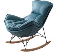 JS Ellie Sillón mecedor Individual, reclinable con reposapiés, cojín extraíble, Ideal para salón, Dormitorio o balcón Cyan-A