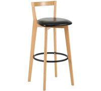 JS Ellie Taburetes de Bar de Madera Maciza con Respaldo y reposapiés, Modernas sillas de Isla de Cocina con Patas Altas, adecuados para áreas de recepción, Salones y restaurantes 14
