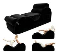 JS Ellie Tumbona para Adultos. Diseño ergonómico (con Bolsillos Laterales, reposacabezas y Soporte Lumbar). Tumbona Negra Especialmente diseñada para Yoga, Fitness y masajes Black