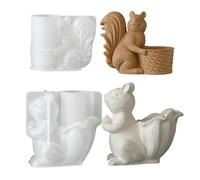 JS MOLD Molde de silicona de ardilla 3D, forma de vela de animales con bellota, molde de fundición forestal para velas aromáticas, yeso y resina epoxi (juego de 2)