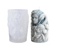 JS MOLD Moldes de silicona en relieve 3D para retratos de flores, para velas perfumadas, moldes de chocolate reutilizables con detalles grabados a mano (GJ-206)