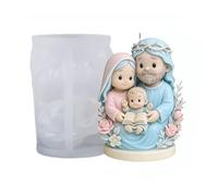 JS MOLD Sagrada Familia 3D Molde de silicona para velas, sin BPA, reutilizable, para manualidades, jabón, resina, Navidad, bautizo, regalos cristianos, molde para hacer velas