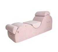 JS Space Chaise Longue de Yoga Ergonómica de 48 cm, Sillón de Suelo Moderno con Reposacabezas y Soporte Lumbar Ajustables, Espuma de Alta Densidad, para Relajación y Estiramientos Pink