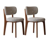 JS Space Juego de 2 Sillas De Comedor De Terciopelo Sillas De Cocina con Cojín De Asiento De Terciopelo Suave Sillas De Comedor Laterales Tapizadas para Sala De Estar Walnut + Light Gray 2pcs