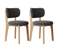 JS Space Juego de 2 Sillas De Comedor De Terciopelo Sillas De Cocina con Cojín De Asiento De Terciopelo Suave Sillas De Comedor Laterales Tapizadas para Sala De Estar Natural Wood + Black 2pcs