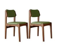 JS Space Silla Nordica Blanca Pack 2 Sillas Comedor Madera Modernas Silla Madera con Asiento Tapizado y Las piernas de Maciza para Comedor Sala de Estar Walnut+Green 2pcs
