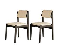 JS Space Silla Nordica Blanca Pack 2 Sillas Comedor Madera Modernas Silla Madera con Asiento Tapizado y Las piernas de Maciza para Comedor Sala de Estar Black+White Lamb Wool 2pcs