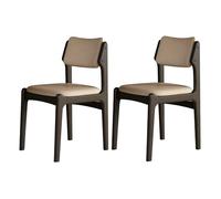 JS Space Silla Nordica Blanca Pack 2 Sillas Comedor Madera Modernas Silla Madera con Asiento Tapizado y Las piernas de Maciza para Comedor Sala de Estar Black+Khaki 2pcs