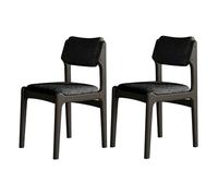 JS Space Silla Nordica Blanca Pack 2 Sillas Comedor Madera Modernas Silla Madera con Asiento Tapizado y Las piernas de Maciza para Comedor Sala de Estar Black+Black Lamb Wool 2pcs