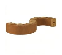 JS Space Taburete de Papel Kraft Plegable Portátil con Cojín de PU, Silla Relajante Moderna para Sala de Estar & Oficina Brown 9-Seater - 44cm Height