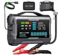 JS3 3250A Arrancador con Compresor Aire 160 PSI, Booster Batería Coche 12V con Pantalla Grande 9", Batería Externa Carga Rápida 65W, Luz LED 400 Lúmenes - para Motores Gasolina 8,0 L/Diésel 3,8 L