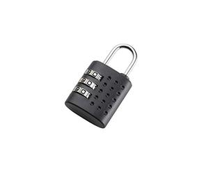 JSA Universal Zahlenschloss, Kofferschloss mit 3-stelligem Sicherheitsschloss mit Metallbügel, Schwarz Etiqueta para Equipaje 5 Centimeters Negro (Schwarz)