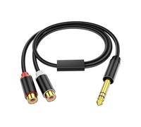 JSADZKJ 1/4 inch a Dual RCA Splitter Cable 6.35mm TRS Macho a 2RCA Hembra Stereo Audio Cable 6.35mm 1/4 inch to 2 RCA Cable Stereo Y Adapter for TV, CD Player, Mixers,Amplifiers 15.7in