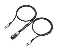 JSADZKJ 2 en 1 Cable de carga USB divisor de ángulo recto USB C a doble USB tipo C cable de carga rápida 6 A USB tipo C Multicable de carga para coche portátil, teléfono móvil 50 cm/1,69 FT