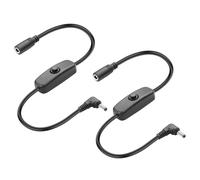 JSADZKJ 2Pcs 3.5mmX1.35mm Cable de Interruptor 5V DC Macho a Hembra DC 5 V Adaptador de Corriente Cable de Extensión con 501 Interruptor para Luces LED,Lámparas de Mesa,Luces de Armario 0.85Ft