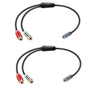 JSADZKJ 3.5mm a RCA Y Splitter Stereo Audio Cable 3.5mm Hembra a 2 RCA Hembra Audio Cable 1/8 Jack de auriculares a 2 RCA Conector Stereo Cable for Mobile Phone MP3 Tablet Speaker 2PCS