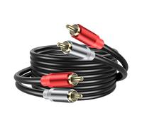 JSADZKJ 5.9FT 2 RCA Verlängerungskabel 2RCA zu 2RCA Stereo Audio Kabel 2RCA Macho zu 2RCA Männlich Audio Kabel 2RCA Adapter Verlängerungskabel für HDTV Verstärker Hi-Fi System Lautsprecher