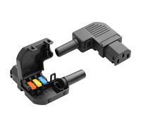 JSADZKJ Adaptador de alimentación C13 sin soldadura en ángulo recto, conector hembra IEC320-C13 de 3 pines, módulo de entrada C13 (10 A/250 V) para reparación de cables y proyectos electrónicos de
