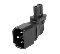 JSADZKJ Adaptador de corriente IEC320 C14 a C7 Macho a C7 Figura 8 Hembra Conector de alimentación de ángulo recto Extensor de CA estándar 250V2.5A PC portátil Adatper en ángulo