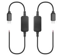 JSADZKJ Cable adaptador USB-C a 2 pines con extremo abierto y cables desnudos, cable adaptador tipo C a 2 pines, cable adaptador de impulso Max10 W 5 V-12 V tipo C para electrónica de bricolaje, barra