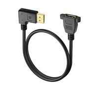 JSADZKJ Cable de panel DisplayPort 1.4 en ángulo izquierdo, cable DP a DP, soporta 4K a 60Hz, resolución de video 2K a 144Hz, cable de extensión DisplayPort macho a hembra de 90 grados para monitores