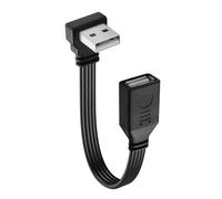 JSADZKJ Cable USB 2.0 de 90 grados, USB A macho a hembra, compatible con carga/transferencia en ángulo descendente, cable corto plano, para laptop, TV, teclado, impresora