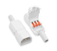 JSADZKJ Enchufe de instalación rápida sin Herramientas IEC60320 C14 10A y 250V CA Enchufe Desmontable C14 con Cierre a presión para Ordenadores,servidores y Cables de alimentación de Bricolaje
