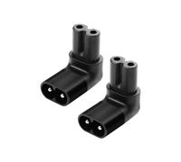 JSADZKJ IEC 320 C8 a C7 Adaptador de Corriente de 90 Grados de ángulo C8 Macho a C7 Hembra AC Figura 8 enchufes de alimentación,para Ordenadores portátiles impresoras escáneres(Up Down ángulo)