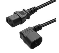 Jsadzkj IEC 320 Cable de alimentación C14 a C13 90 Grados Cable de extensión de alimentación de Ordenador PDU Monitor Cable de extensión de alimentación PC LED Iluminación Pantalla AC Power Proyector