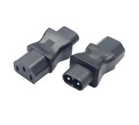 JSADZKJ IEC320 C13 a C8 Adaptador de corriente C8 macho de 2 pines a C13 3 agujeros hembra convertidor C8 a C13 AC convertidor de extensión de alimentación para impresora monitor PDU (2