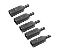 JSADZKJ IEC320 C14 Conector Montaje Adaptador Recableable Enchufe C14 Macho 3 Terminales Conector Adaptador de Corriente 250V 10A IEC C14 En línea Adaptador Enchufe Conectores（5PCS