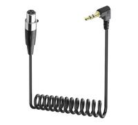 JSADZKJ Mini XLR a 3,5mm Cable de audio estéreo ángulo recto 1/8 TRS Plug a 3 pines Mini XLR hembra cable de micrófono en espiral para cámaras réflex digitales,micrófonos 1.64Ft (Mini 3 Pin XLR)