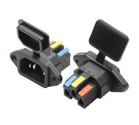 JSADZKJ Paquete de 2 Conectores IEC320 C14 Hembra de Bloque de terminales IEC C14 CA 10 A/250 V, Adaptador Recto de 3 Pines con Hembra,Apto para armarios de Ordenador,impresoras (Blanco)