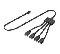 JSADZKJ Plano Tipo C a USB 2.0 Splitter Cable USB C Macho a 4 Tipo A Hembra 2.0 OTG Conector Extender Cord 4 en 1 Multi Cable con 4 Puertos USB para Carga y Transferencia de Datos 1.6ft (derecha)