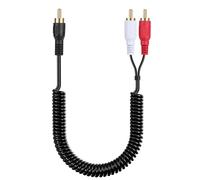 JSADZKJ RCA Y Splitter Cable Conector en espiral 1 RCA a 2 RCA Cable de audio estéreo chapado en oro RCA a doble RCA Y Splitter Cable Adaptador para altavoz reproductor de CD,DVD 80cm/31.5In