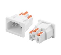 JSADZKJ Toma de Corriente de conexión rápida IEC 320 C14, Toma con terminales C14 de 3 Pines para cableado sin Herramientas,Toma de Corriente C14 de 10 A y 250 V para servidores