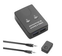 JSADZKJ USB 3.0 Conmutador bidireccional USB 3.0 Sharer 1 in 2 out/2 in 1 out Tipo A 3.0 Bidirectional Sharer para Laptop,Impresora,Scanner,Teclado,Ratones,USB Flash Drive