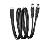 JSADZKJ USB C a DC 5.5mmx2.1mm+5.5mmx2.5mm Cable de Carga de Energía USB C Macho a DC5521+DC5525 Macho Y-Splitter Cable de Extensión de Energía para Laptop LED Strip Light Camera 1M/3.28FT