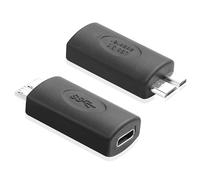 JSADZKJ USB Micro B a USB C Adaptador de Disco Duro Micro B 3.0 Macho a USB C Hembra 5Gbps Tipo-C a Micro B Adaptador de Transferencia de Datos para Discos Duros,Cámaras,Portátiles (2pcs)