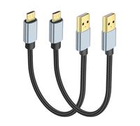 JSADZKJ USB Micro CableUSB A a USB Micro 2.0 de nylon trenzado cable de carga rápida USB Micro Android Cable de carga para teléfono móvil,ordenador portátil,auriculares Bluetooth (2pcs) (30CM/0.98Ft)