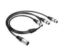 JSADZKJ XLR Micrófono Y-Splitter Cable,3-en-1 XLR Micrófono Splitter Cable,xlr 1-macho a 3-hembra cable de audio balanceado,Soporta mezcladores,consolas de mezcla-1.96ft (Macho a 3 Hembra)