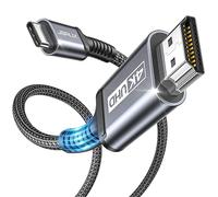 JSAUX 4K Cable USB C a HDMI 2 Metros, UHD Cable Trenzado Tipo c a HDMI para Thunderbolt3 Compatible con iPhone 16/15, MacBook Pro 2018, MacBook Air/iPad Pro, Galaxy S25/S24/S10/S9 y Surface Book-Gris