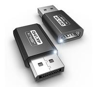 JSAUX Adaptador DisplayPort a HDMI 4K 2Pack, Resolución 4K@30Hz HDTV Convertidor Duradero Adaptador DP Macho a HDMI Hembra Compatible con TV, Thinkpad, HDTV, Monitor, Proyectores -Negro