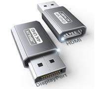 JSAUX Adaptador DisplayPort a HDMI 4K 2Pack, Resolución 4K@30Hz HDTV Convertidor Duradero Adaptador DP Macho a HDMI Hembra Compatible con TV, Thinkpad, HDTV, Monitor, Proyectores, HP